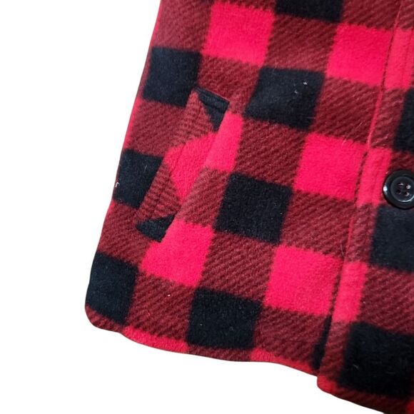 Toddler Buffalo Check Jacket 24 Months Red Black Sherpa Lined Button Up Coat - Picture 6 of 8